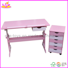 Ensemble de meubles en bois pour enfants - Bureau réglable et armoire (W08G077)